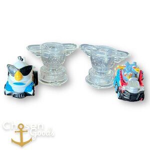 Hasbro Angry Birds Mini Cars Go! Telepods Kart Racers & Clear Trophies Lot of 4